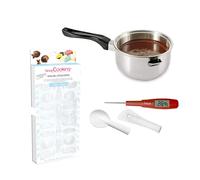 Kit chocolats de Pâques : casserole bain marie + thermosonde + moule pour friture
