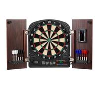 Kit Cible de fléchettes avec Armoire Complet prêt à Jouer, Tableau de Score électrique, Jeu de fléchettes Assemblage Facile, Tous Accessoires Inclus, idéal pour Jeu de Cricket et Loisirs à Domicile