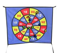 Kit cible fléchettes pour enfants, tapis élastique 60 x 50 cm, cible avec balles autocollantes, activités de loisirs avec 10 balles adhésives pour intérieur et extérieur