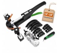 Kit cintreuse de tubes avec 7 matrices 1/4-7/8", courbure inversée à 90° | Ensemble d'outils de cintreuse de tuyaux en cuivre à cliquet pour réparation de climatisation, de réfrigérateur et de