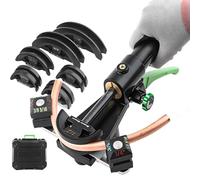 Kit cintreuse hydraulique avec 7 matrices pour tuyaux CVC de 0,6 à 2,2 cm | Force hydraulique de 30 kN avec compatibilité murale de 0,6 à 2 mm pour une utilisation en atelier et sur le terrain