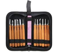 Kit Ciseau Bois, 13pcs outils de sculpture sur bois ensemble couteau à découper le bois compact à la main pour le travail du bois avec meule idéal pour artisanat menuiserie débutants sculpteurs