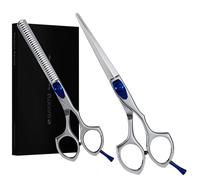 Kit Ciseau Coiffure Professionnel 6" Desépaississant Cheveux, Coupe Fourche Ciseaux Coiffeur, Accessoire Barbe Homme