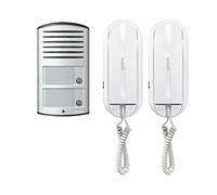 Bticino Interphone 366821 – Kit audio bifamilial 2 fils, 2 combinés filaires