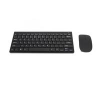Kit Clavier et Souris sans Fil, Indicateur LED Mignon, économie d'énergie, Combinaison de Touches sans Fil, Bouton Silencieux, Compact pour la Maison (Black)