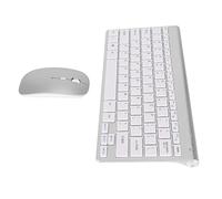 Kit Clavier et Souris sans Fil, Indicateur LED Mignon, économie d'énergie, Combinaison de Touches sans Fil, Bouton Silencieux, Compact pour la Maison (Silver)