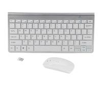 Kit Clavier et Souris sans Fil Mtlavishness Slim 2,4 GHz pour Ordinateur de Bureau et Portable, Couleur Or. Connectivité sans Fil sécurisée, raccourcis Clavier Pratiques, Saisie (Argent)