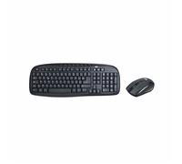Kit clavier et souris sans fil - WE - Noir - Ergonomique - 8 touches multimédias - Fonction sommeil