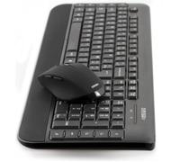 Kit clavier + souris sans fil USB - PEARL - AZERTY - Couleur noire - Transmission 2,4 GHz - Interface USB