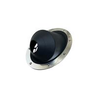 Kit clignotant de conduit de poêle à 45° - Prédécoupé de 60 mm avec lignes de coupe optionnelles jusqu'à 10,2 cm - Sortie de conduit sûre pour tentes, yourtes et structures extérieures (noir)