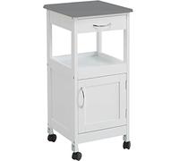 Kit Closet Chariot de Cuisine avec 1 Porte et Un tiroir, Blanc/métal