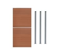 Kit Clôture 2 Panneaux Composite Plastique Marron 3 Poteaux 185cm Lames Emboîter