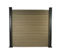 Kit Clôture 4.8 x 1.2 m composite - Kit de fixation offert - Marron