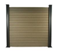 Kit Clôture 4.8 x 1.2 m composite - Kit de fixation offert - Marron