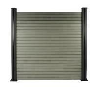 Kit Clôture 4.8 X 1.6m Composite - Kit De Fixation Offert - Gris Gris