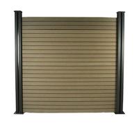 Kit Clôture 4.8 X 1.6m Composite - Kit De Fixation Offert - Marron Marron