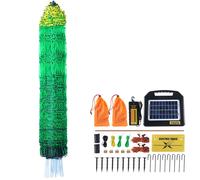 VEVOR Kit filet de clôture électrique 1,21x30,48 m clôture filet PE avec chargeur solaire/poteaux/piquets à double pointe, maille portable utilitaire pour poulets, canards, oies, lapins, cours, fermes