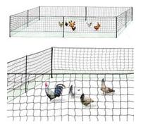 IDMarket - Kit clôture Filet à Poules 24 M avec Porte 9 piquets Double Pointe