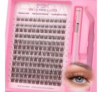 Kit Cluster de Cils EMEDA | Courts Lash Clusters 8mm Brun + Colle + Fixateur + Pince | Tout pour un Look Naturels Naturel Extensions de Cils