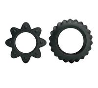 Kit Cockring Silicone Flowering 2 Rings noir - Profondeur: 20 mm, Rayon: HOMME, Couleur: Noir, Largeur: 70 mm, Longueur: 155 mm