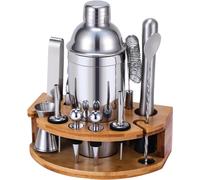 Kit Cocktail 12 Pièces en Acier Inoxydable et Bambou gris Vendos85