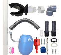 Kit Collecteur Eau de Pluie, Recuperateur d Eau de Pluie pour Tuyau de Descente Ø 70-110mm, avec Tuyau de 50/100 cm, Accessoires de Montage, Récupérateur Eau de Pluie, Récupérateur d'eau (50cm)
