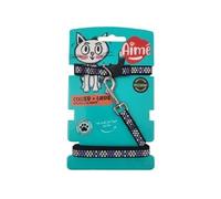 Aimé Kit collier et laisse réfléchissant violet pour chat