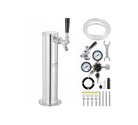 Kit Colonne à Bière Un Seul Robinet, Distributeur de Bière Boisson en Acier Inoxydable, Tireuse à Bière avec Régulateur à Double