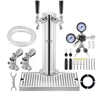 Kit Colonne à Bière - VEVOR - 175 x 115 x 435 mm Kit Colonne à Bière 2 Robinets Distributeur de Bière Coupleur Système-A