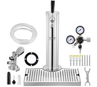 Kit Colonne à Bière-VEVOR-Distributeur de Bière Boisson en Acier Inoxydable-Tireuse à Bière avec Régulateur à Double Jauge W21,8