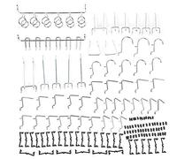 Kit combiné de crochets pour panneau perforé 51 pièces - Organisateur d'outils é résistant à la corrosion pour marteaux, clés, pinces, tournevis - Ensemble de crochets de