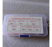 Kit combiné de joints plats en cuivre avec boîte offrant conductivité thermique et durabilité pour une utilisation dans les applications automobiles et industrielles (120 pièces)