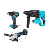 Kit Combiné De Meuleuse D'angle Électrique Sans Balais 125 Mm, Perceuse À Percussion 13, Marteau Perforateur, Ensembles D'outils Électriques Capacité De PerçAge Maximale(No Battery)