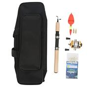 Kit combiné de Moulinet de Canne à pêche sur Glace, Ensemble Complet Portable et Durable avec gabarits Bobber et pendentifs en cuivre pour la pêche en Eau Douce et en Eau salée,