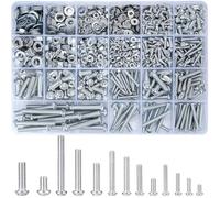 Kit Combiné Vis, Boulons, Écrous Et Rondelles Plates, 1080 Pièces, Métrique, M3/M4/M5/M6, Tête Plate À Six Pans Creux
