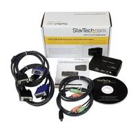Kit commutateur KVM USB VGA à 2 ports avec audio et câbles - Switch KVM - Noir