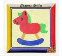 Kit compet Canevas - 15x15cm - Cheval à bascule - gros trous spécial débutant Multicolore G