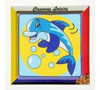 Kit compet Canevas - 15x15cm - Dauphin bulles - gros trous spécial débutant Multicolore G