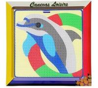 Kit compet Canevas - 15x15cm - Dauphin cerceau - gros trous spécial débutant Multicolore G