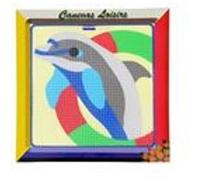 Kit compet Canevas - 15x15cm - Dauphin cerceau - gros trous spécial débutant Multicolore G