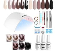 Kit Complet 36w Lampe Uv Led Séchoirs À Ongles, 6 Vernis Semi Permanent Vernis Gels, Base Coat, Matte Top Coat & Top Coat, Manucure Outils Accessoires Nail Art Kit Coffret Débutants C02
