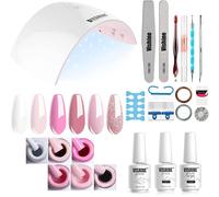 Kit Complet 36w Lampe Uv Led Séchoirs À Ongles, 6 Vernis Semi Permanent Vernis Gels, Top Base Coat, Manucure Outils Accessoires Nail Art Kit Cadeau Coffret Débutants