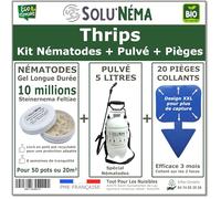 Kit Complet Anti - Thrips - 10 Millions Nématodes SF + Pulvérisateur 5L + 20 Pièges BleusCollants XXL