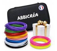 Kit complet avec sacoche rigide special stylo 3D, 10 filaments P e 5m, protèges doigt et notice en français | Sans danger, non toxique cadeau enfant loisirs créatifs | Cadeau suprise à l'intérieur