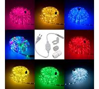 Kit complet avec tube lumineux en LED RVB avec accessoires, éclairage LED de lumière verte, rouge, blanc chaud de 5 mètres jusqu'à 50 mètres, LED F3, décoration lumineuse, bleu, 5 mètres