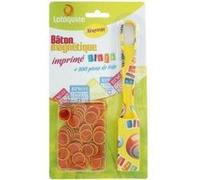 Kit complet bingo 2 en 1 - baton magnetique jaune + 100 pions de marquage - jeu de loto - accessoire materiel Jaune