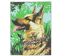 Kit Complet Canevas Chien Berger Allemand (051) Mercerie Couture Broderie Enfant Fabrication