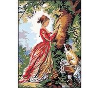 Kit complet canevas chiffre d'amour marque MARGOT canevas borderie mercerie couture MULTICOLORE G