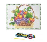 Kit complet canevas Panier de fruits (006) mercerie couture broderie fils aiguilles atelier travaux manuelles création loisir