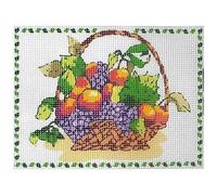 Kit Complet Canevas Panier De Fruits (006) Mercerie Couture Broderie Fils Aiguilles Atelier Travaux Manuelles Fabrication Art Créatif